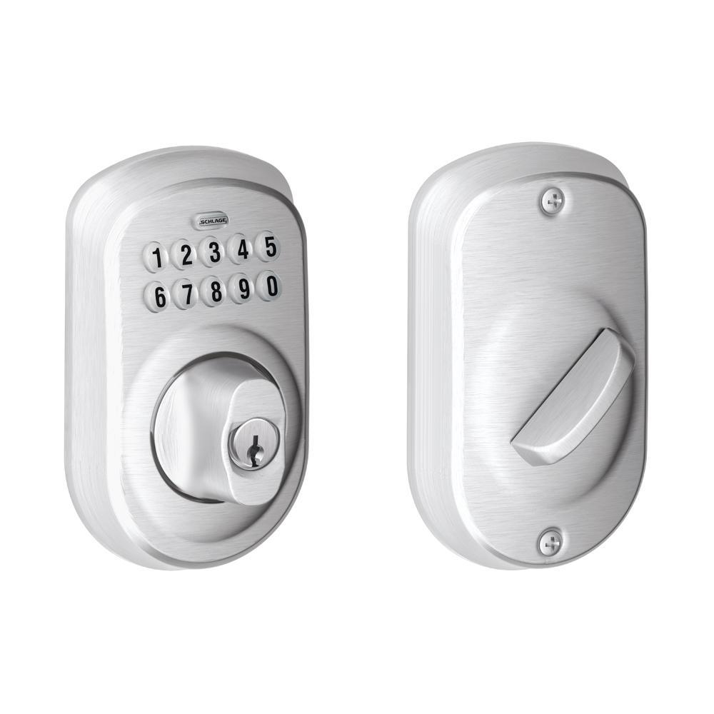 Plymouth Bright Brass Keypad Electronic Door Lock Deadbolt - Super Arbor