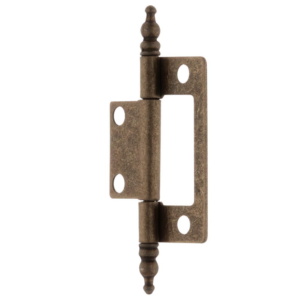 2 in. x 1-5/8 in. Antique Brass Furniture Barrel Hinge - Super Arbor