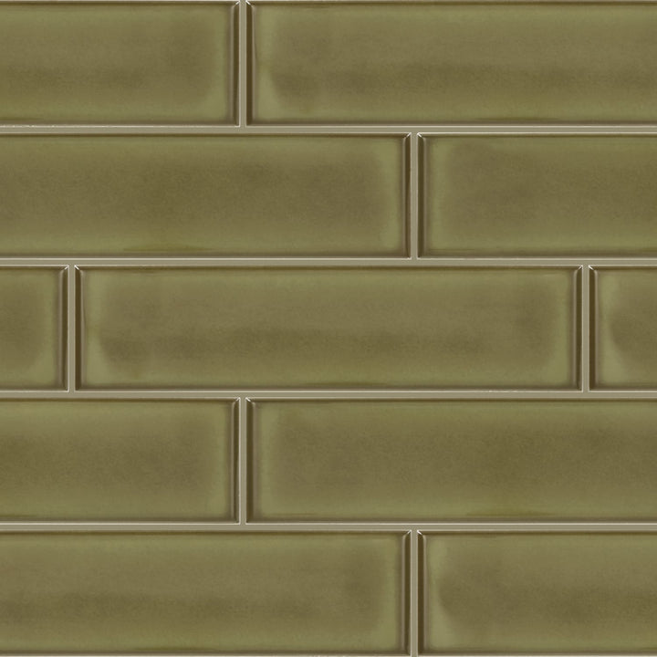 Daltile Vistaframe Olive 3-in x 12-in Glossy Ceramic Subway Wall Tile product image