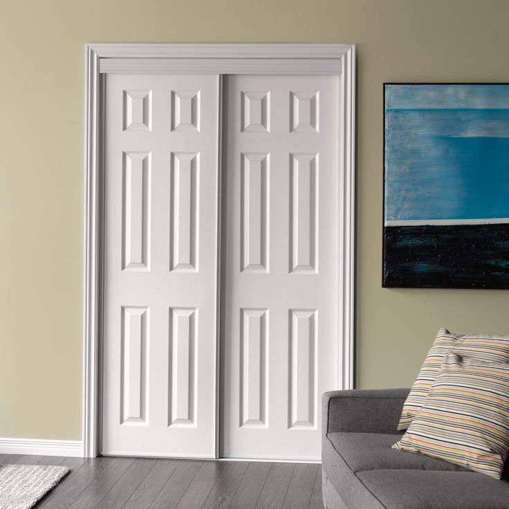 RELIABILT BY0106 48-in x 80-in Bright White Flush Prefinished Mdf Sliding Door Hardware Included