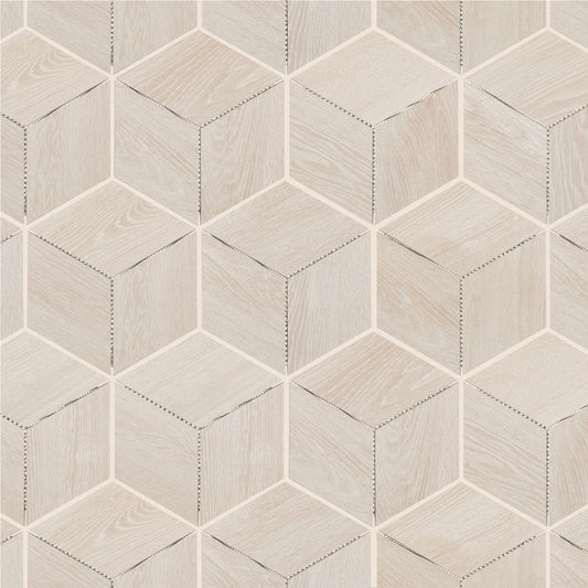 Daltile Emerson Wood Ash White 11-in x 11-in Matte Porcelain Wood look Diamond Floor and Wall Tile product image