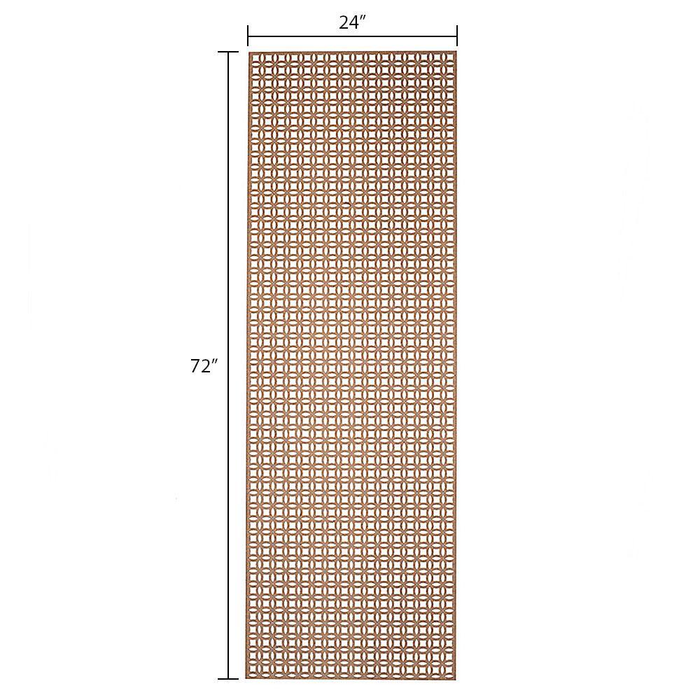 72 in. x 24 in. x 1/8 in. Unfinished Interlocking Circle Decorative Perforated Paintable MDF Screening Panel Insert - Super Arbor