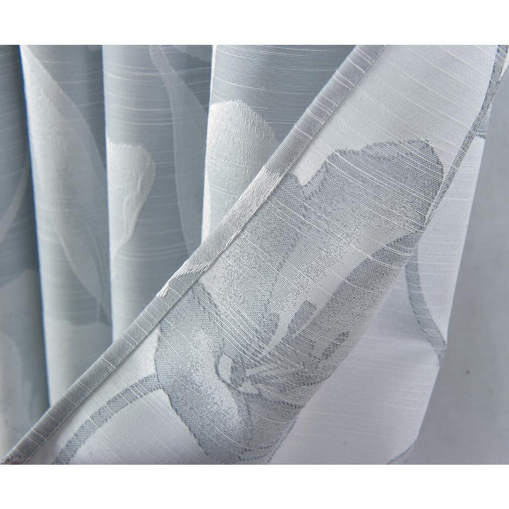 Lily 70 in. x 72 in. Silver Floral Shower Curtain - Super Arbor