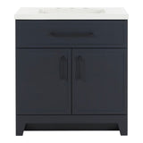 Style Selections Potter 30-in Blue Single Sink Bathroom Vanity with White Cultured Marble Top