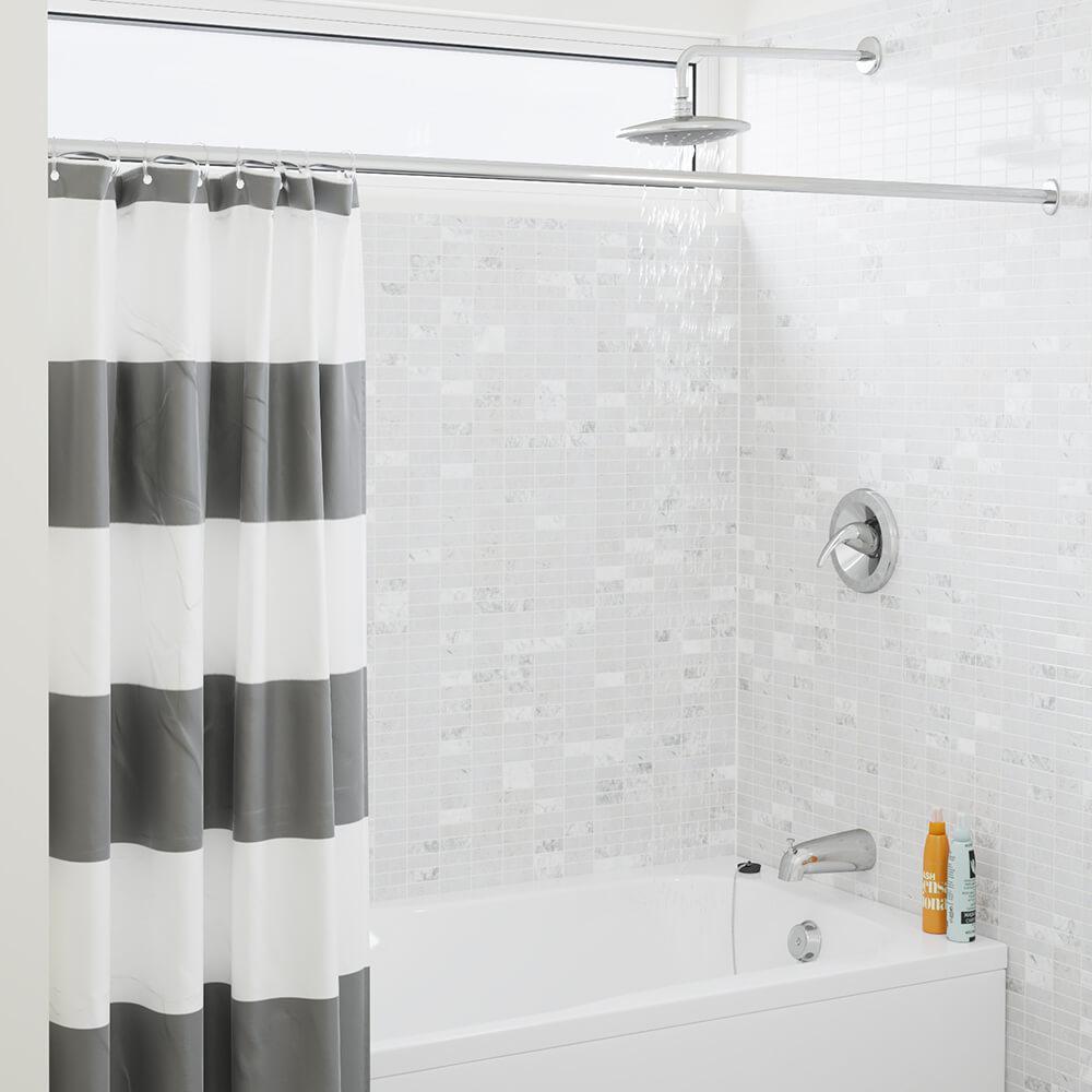 1-Spray 8 in. Single Wall Mount Fixed Rain Shower Head in Chrome - Super Arbor