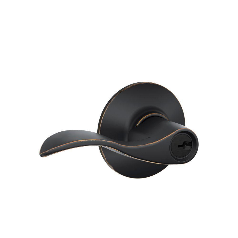 Accent Matte Black Keyed Entry Door Lever - Super Arbor