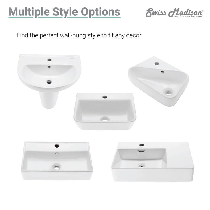 Swiss Madison Plaisir 18 in. x 11 in. Ceramic Wall Hung Vessel Sink with Right Side Faucet Mount in White