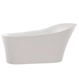 Maple 5.58 ft. Acrylic Flatbottom Non-Whirlpool Bathtub in White - Super Arbor
