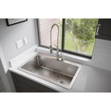 Avenue Drop-in/Undermount Stainless Steel 33 in. Single Bowl Kitchen Sink with Bottom Grid - Super Arbor