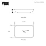 VIGO Russet Handmade Countertop Glass Rectangular Vessel Bathroom Sink in Red and Brown Fusion