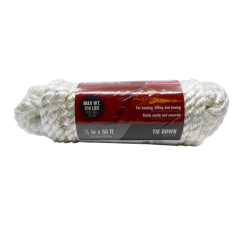 Ace 1/2 in. D x 50 ft. White Twisted Nylon Rope