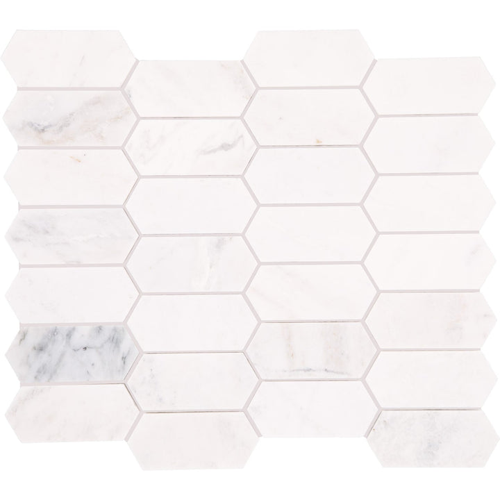 Daltile Marble Daphne White 12-in x 14-in Honed Natural stone Marble Marble look Hexagon Mosaic Floor and Wall Tile product image