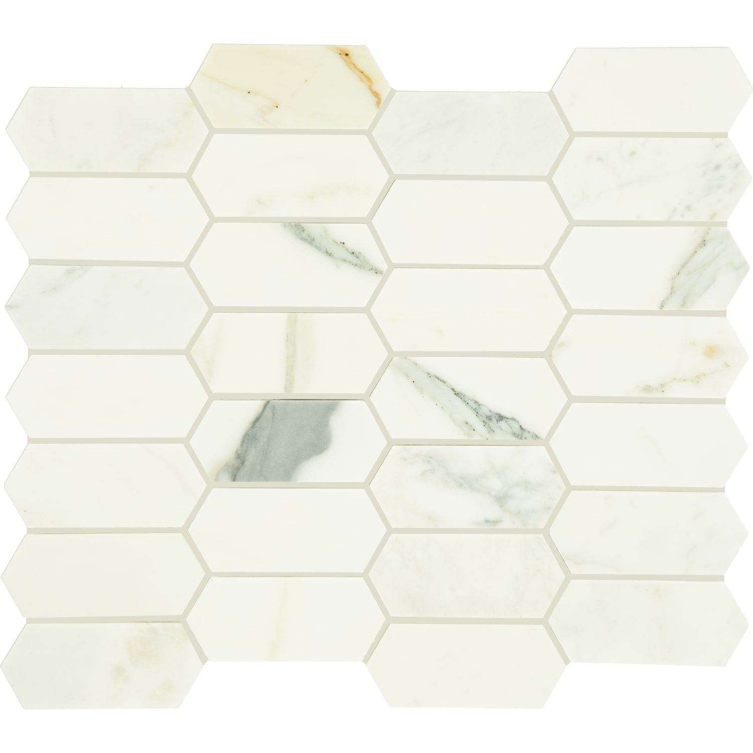 Daltile Marble Calacatta Gold 11-in x 13-in Honed Natural stone Marble Marble look Hexagon Mosaic Floor and Wall Tile product image