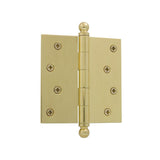 4 in. Ball Tip Residential Hinge with Square Corners in Antique Brass - Super Arbor