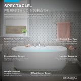 Spectacle 65.75 in. Acrylic Flatbottom Bathtub in White - Super Arbor