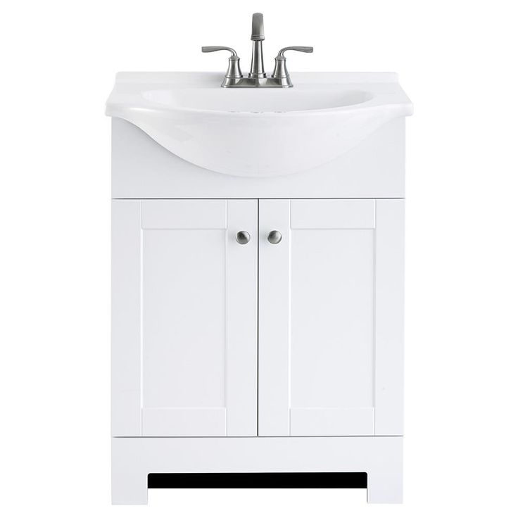 Style Selections Euro 24-in White Single Sink Bathroom Vanity with White Cultured Marble Top