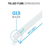 18-Watt 4 ft. Linear T8 Rotatable Clear 5000K LED Tube Light Bulb (24-Pack) - Super Arbor