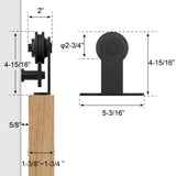 9 ft. /108 in. Top Mount Sliding Barn Door Hardware Track Kit for Double Doors with Non-Routed Floor Guide - Super Arbor