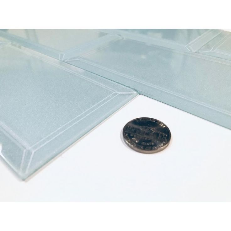 ABOLOS Frosted Elegance Blue Subway 3 in. x 6 in. Glossy Glass Subway Tile (1 sq. ft.)