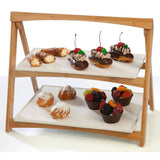 CreativeWare 2-Tiered 'TableStyles' Bamboo and Stoneware Folding Ladder Server