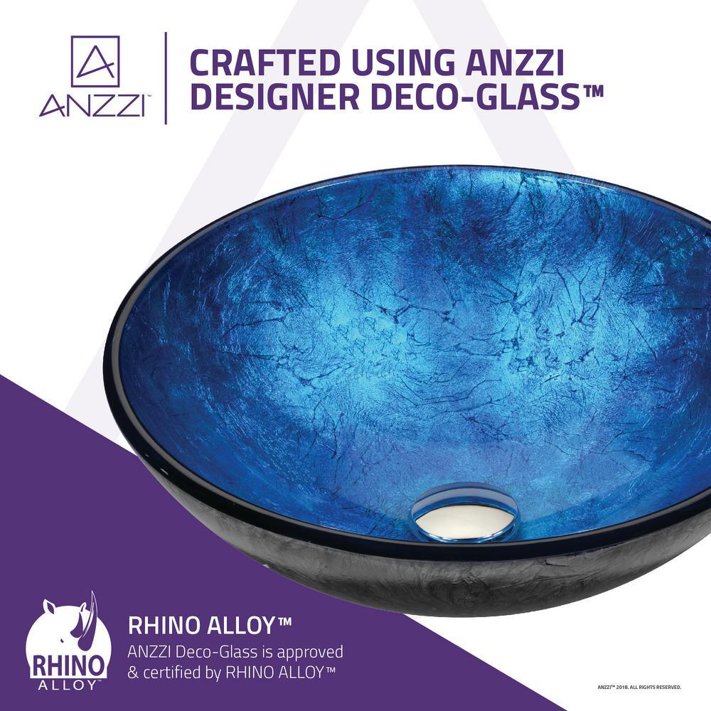 Arc Series Vessel Sink in Frosted Blue - Super Arbor