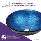 Arc Series Vessel Sink in Frosted Blue - Super Arbor
