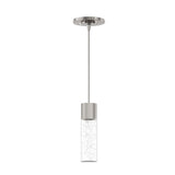 Style Selections Dunwynn Polished Nickel Modern/Contemporary Seeded Glass Cylinder LED Pendant Light