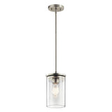 Kichler Crosby Chrome Transitional Clear Glass Cylinder Pendant Light - Super Arbor
