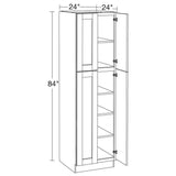 Home Decorators Collection Washington Vessel Blue Plywood Shaker Assembled Utility Pantry Kitchen Cabinet Soft Close 24 in W x 24 in D x 84 in H