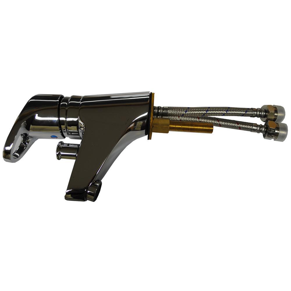 Single-Handle Deck Mount Fixture for Shampoo Sink with Spout and Diverter in Chrome - Super Arbor