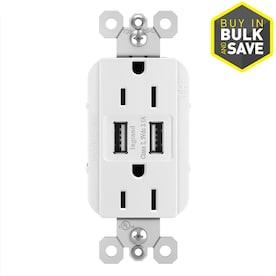 Legrand radiant White 15-Amp Decorator Tamper Resistant Residential Usb Outlet - Hardwarestore Delivery