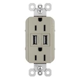 Legrand radiant Nickel 15-Amp Decorator Tamper Resistant Residential Usb Outlet - Hardwarestore Delivery