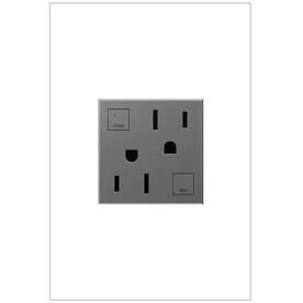 Legrand adorne Magnesium 15-Amp Square Tamper Resistant GFCI Residential/Commercial Outlet - Hardwarestore Delivery