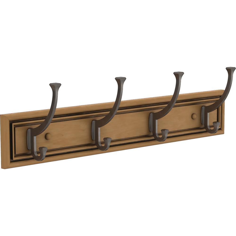 Sleek Square 24 in. White and Satin Nickel Hook Rack - Super Arbor