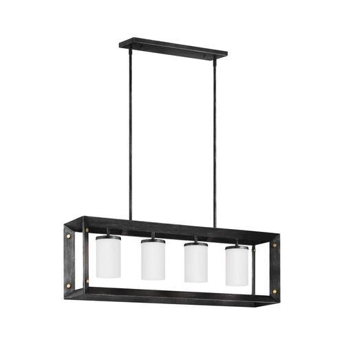 Sea Gull Lighting Chatauqua Antique Bronze Modern/Contemporary White Glass Cylinder Kitchen Island Light - Super Arbor