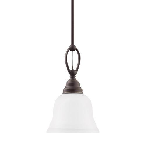 Sea Gull Lighting Wheaton Brushed Nickel Transitional Etched Glass Bell Pendant Light - Super Arbor