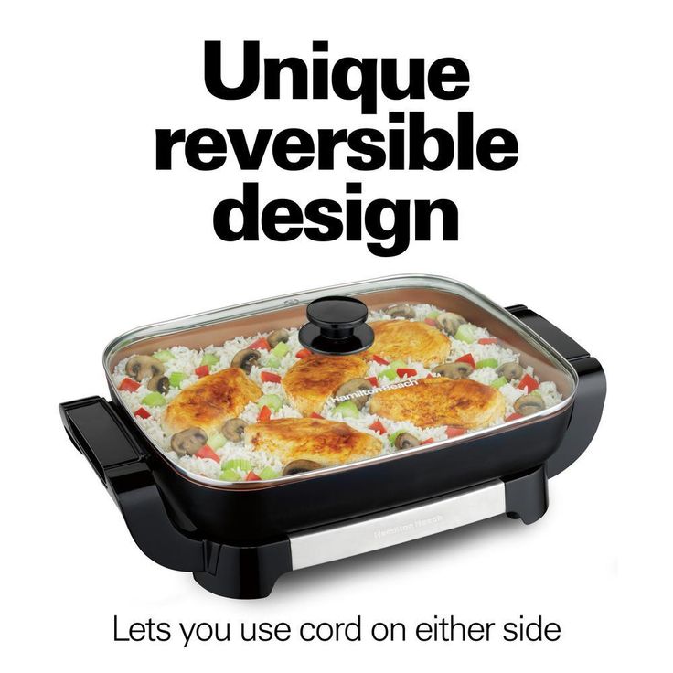 Durathon Ceramic 180 in. Black Electric Skillet with Removable Pan