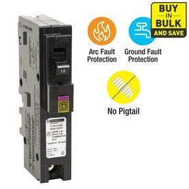 Square D Homeline 15-Amp 1-Pole Dual Function AFCI/GFCI Circuit Breaker - Hardwarestore Delivery