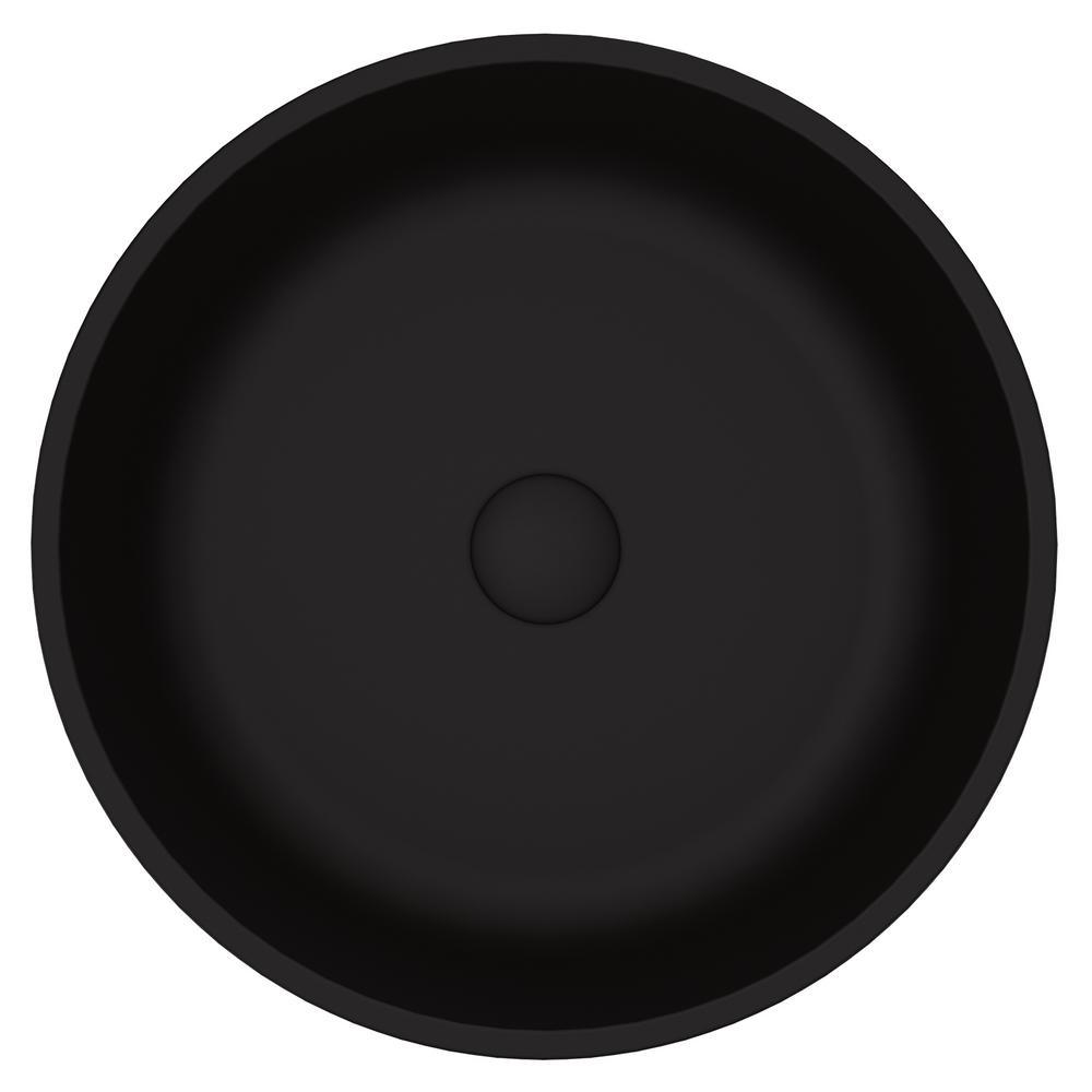 Black Round Modus MatteShell Glass Bathroom Vessel Sink - Super Arbor