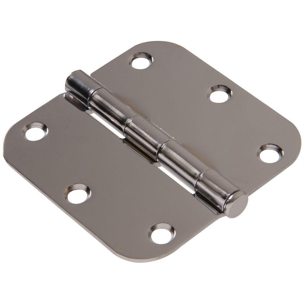 3-1/2 in. Antique Brass Residential Door Hinge with 5/8 in. Round Corner Removable Pin Full Mortise (9-Pack) - Super Arbor