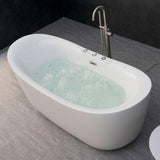 Venezia 71 in. Acrylic Freestanding Double Slipper Whirlpool and Air Bathtub with Drain and Overflow Included in White - Super Arbor