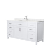 Beckett 42 in. W x 22 in. D Single Vanity in White with Cultured Marble Vanity Top in White with White Basin - Super Arbor