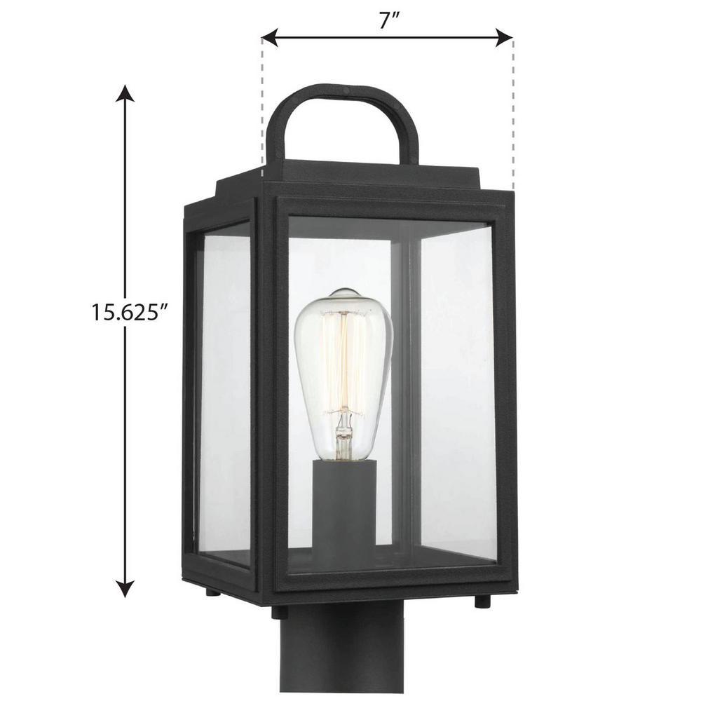 Grandbury Line Voltage 1-Light Black 4 in. x 4 in. Deck Post Light Post Lantern - Super Arbor