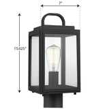 Grandbury Line Voltage 1-Light Black 4 in. x 4 in. Deck Post Light Post Lantern - Super Arbor