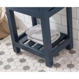 VERA 18 in. W Bath Vanity in Monarch Blue Finish with Ceramics Integrated Vanity Top with White Basin