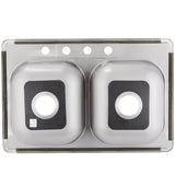 Drop-In Stainless Steel 33 in. 4-Hole Double Bowl Kitchen Sink - Super Arbor