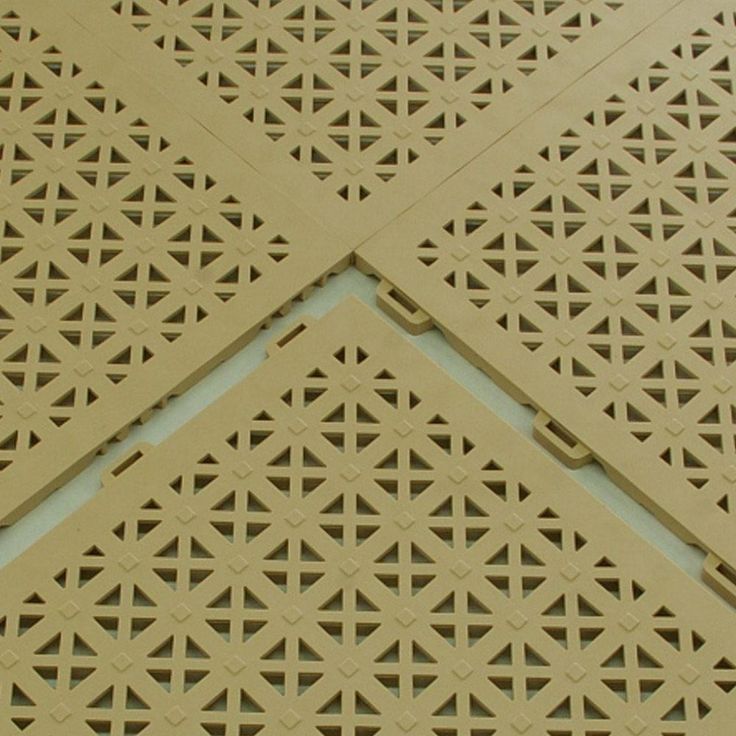 Greatmats StayLock Perforated Tan 12 in. x 12 in. x 0.56 in. PVC Plastic Interlocking Outdoor Floor Tile (Case of 26)