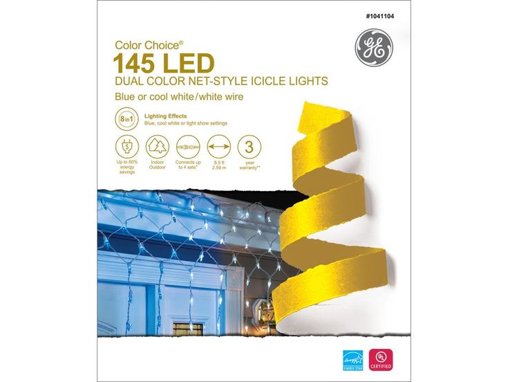 GE Color Choice 145-Count Multi-function Color Changing Mini LED Plug-In Christmas Icicle Lights