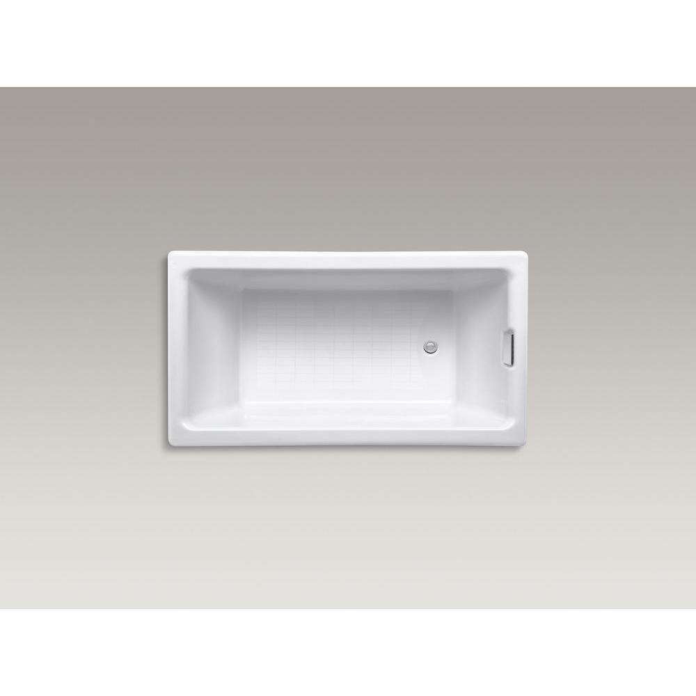 Tea-for-Two 5.5 ft. Reversible Drain Cast Iron Soaking Tub in White - Super Arbor