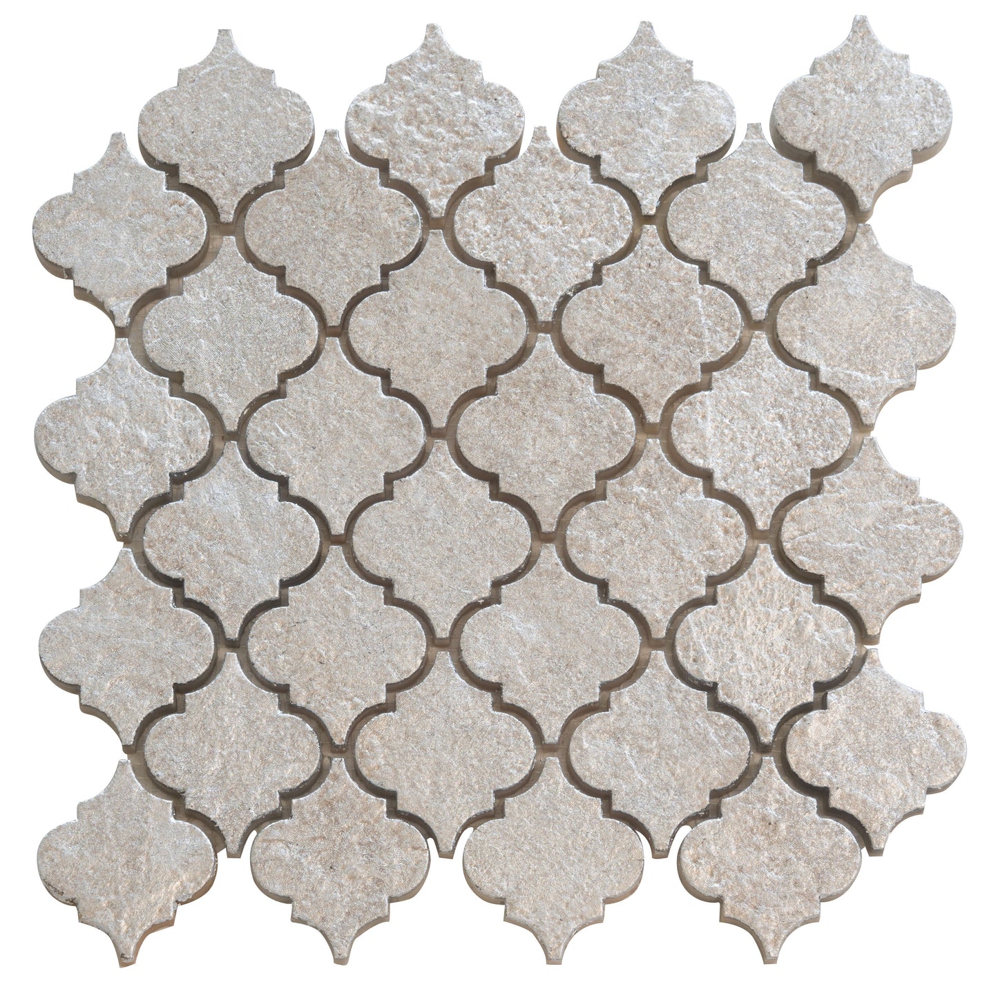 Apollo Tile Artisana Silver Gray 12-in x 12-in Multi-finish Resin Patterned Arabesque Mosaic Wall Tile product image